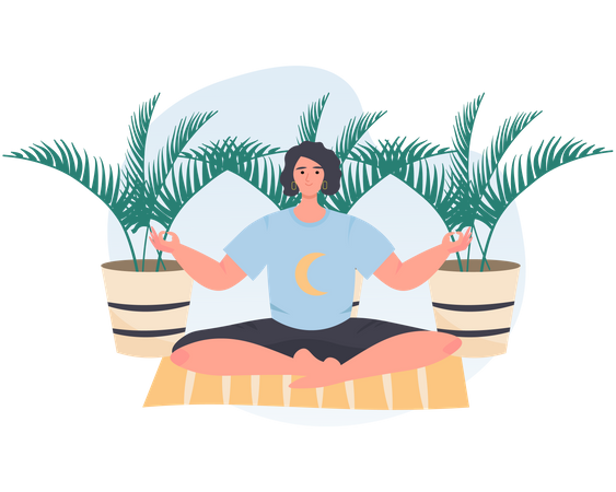 Woman doing Lotus yoga pose  Illustration