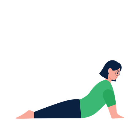 Woman doing Low Plank Yoga Pose  Illustration