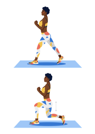 Woman doing Lunges Illustration