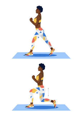 Woman doing Lunges  Illustration