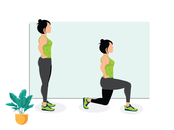 Woman doing Lunges  Illustration