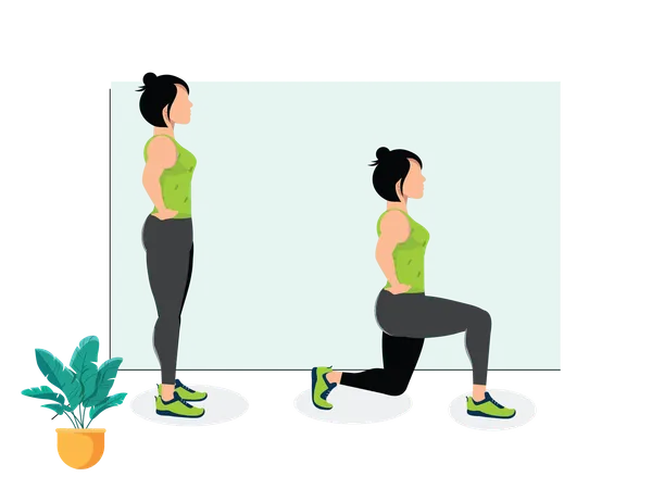 Woman doing Lunges  Illustration