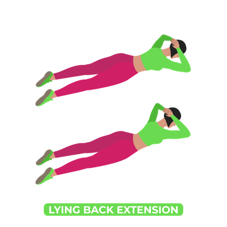 Woman Doing Lying Back Extension  Illustration