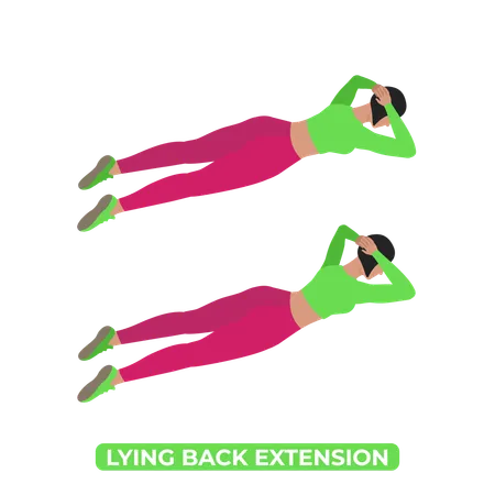 Woman Doing Lying Back Extension  Illustration