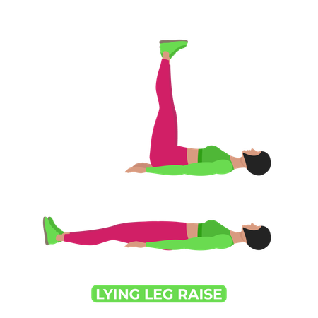 Woman Doing Lying Leg Raise  Illustration