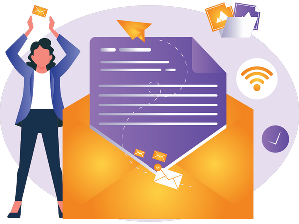 Woman Doing Mail Marketing  Illustration