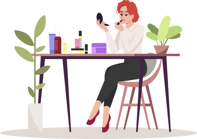 Woman doing makeup  Illustration