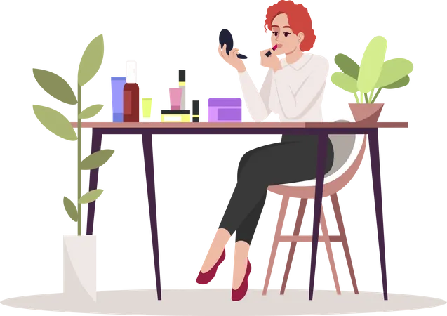 Woman doing makeup  Illustration