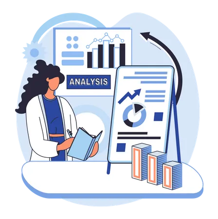 Market Analysis Metaphor Marketing Strategy Development Business Research Identify Business Determine Solutions Business Problems Solving Marketer Analyzes Sales Plan Doing An Advertising Campaign Illustration