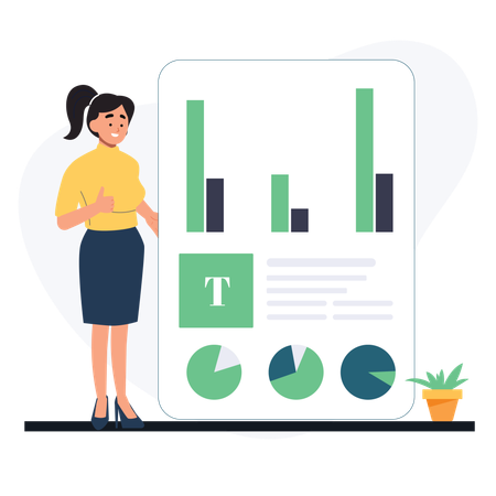 Woman doing market research  Illustration