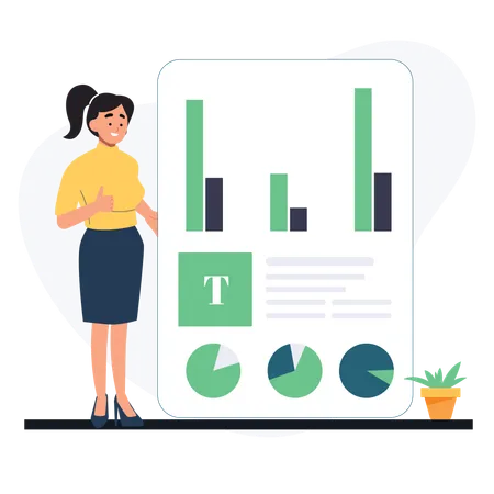 Woman doing market research  Illustration