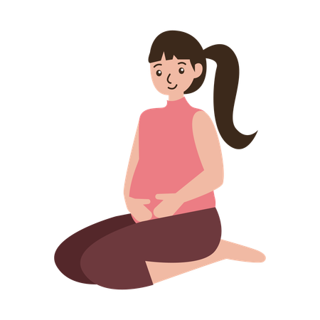 Woman doing Maternity Photoshoot  Illustration