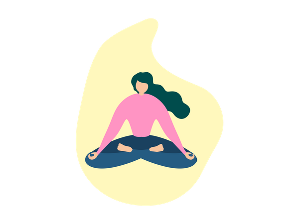 Woman doing Meditate Illustration