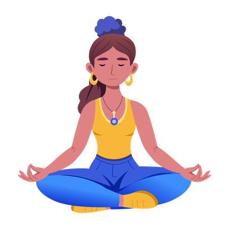 Woman doing Meditating  Illustration