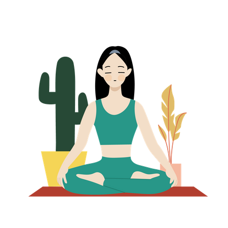 Woman doing Meditating  Illustration