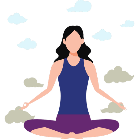 Woman Doing Meditation  Illustration