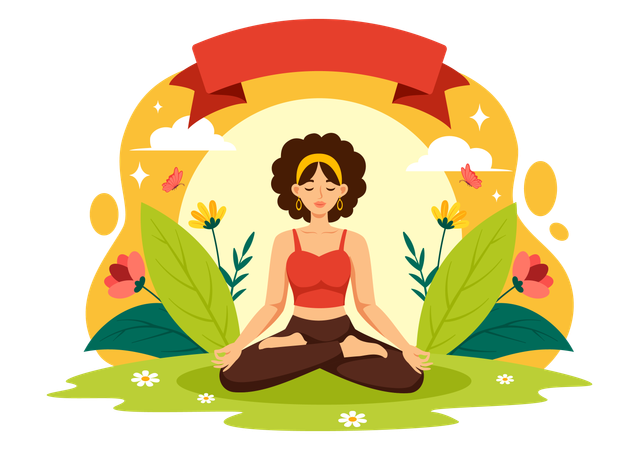 Woman doing meditation  Illustration
