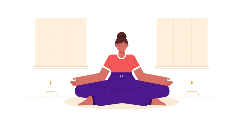 Woman doing meditation Illustration