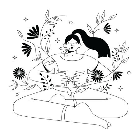 Woman doing Meditation  Illustration