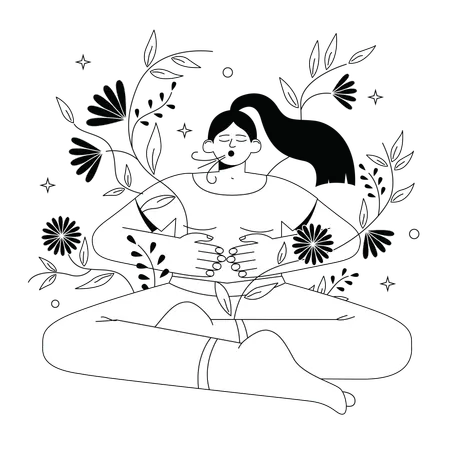Woman doing Meditation  Illustration