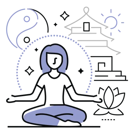 Woman Doing Meditation  Illustration