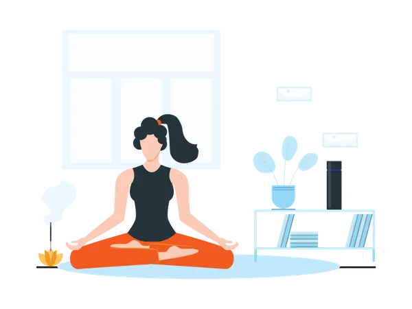 Woman Doing Meditation  Illustration