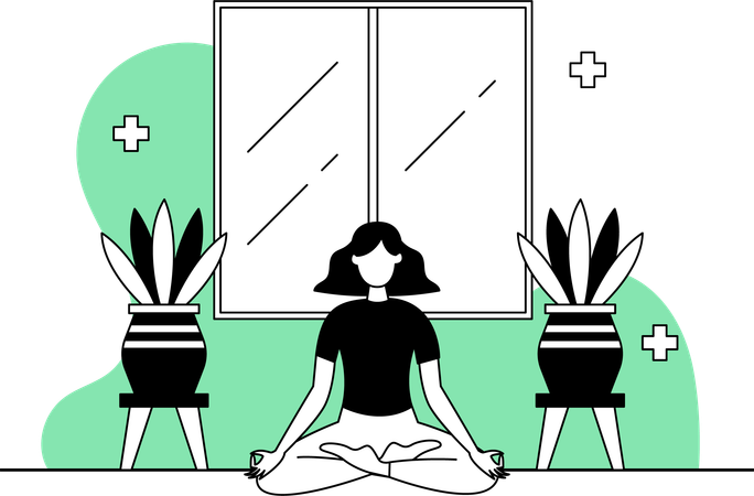 Woman Doing Meditation  Illustration