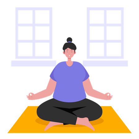 Woman doing meditation  일러스트레이션