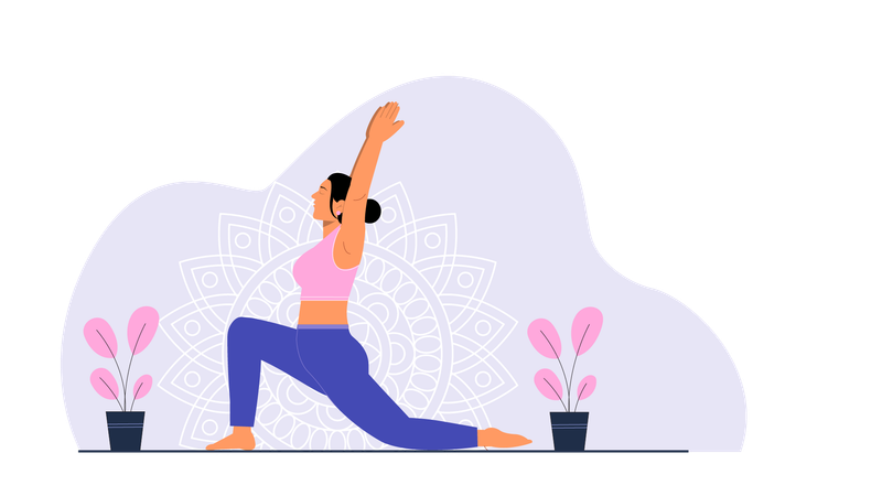 Woman doing meditation on Yoga Day  Illustration