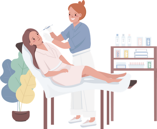 Woman doing Mesotherapy Illustration