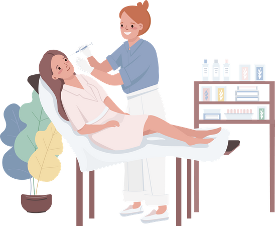 Woman doing Mesotherapy  Illustration