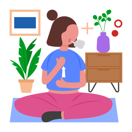 Woman doing Mind Body Balance  Illustration