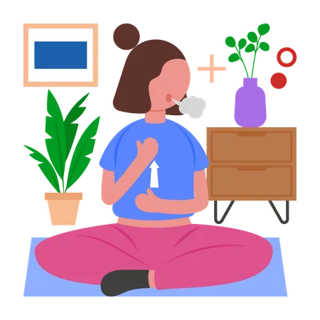Woman doing Mind Body Balance  Illustration