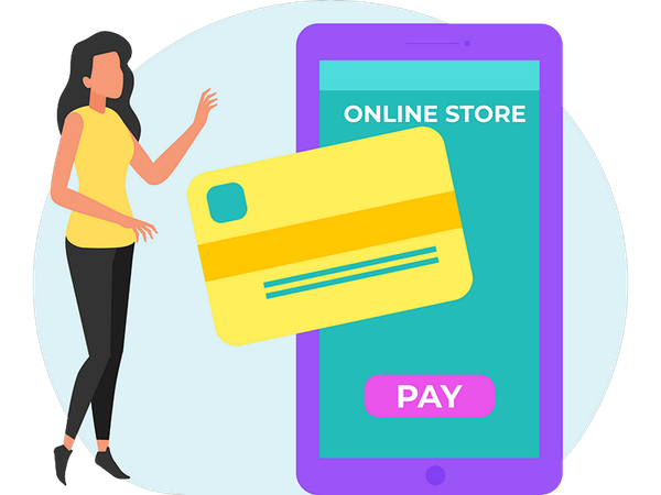 Woman Doing Mobile payment  Illustration