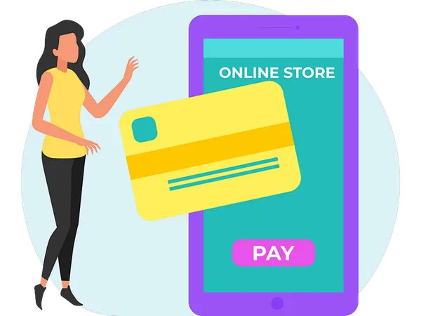 Woman Doing Mobile payment  Illustration