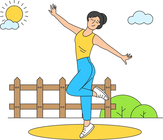 Woman doing morning exercise  Illustration