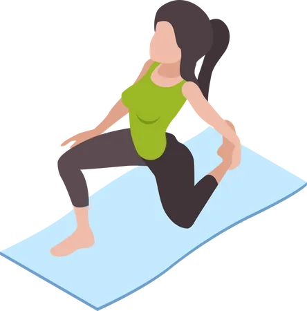 Woman doing morning workout  Illustration