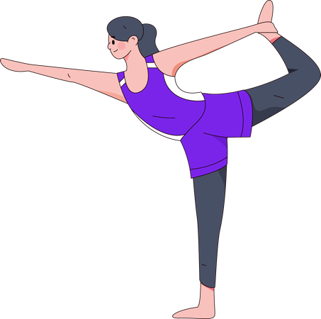 Woman doing morning yoga  Illustration