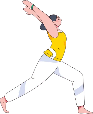 Woman doing morning yoga  Illustration