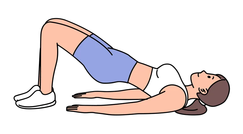 Woman doing Mountain Bridge exercise  Illustration