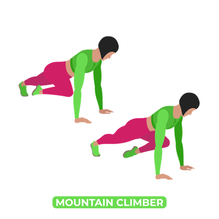 Woman Doing Mountain Climber  Illustration