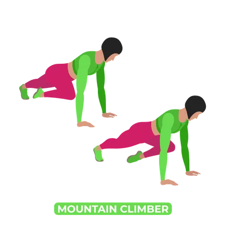 Woman Doing Mountain Climber  Illustration
