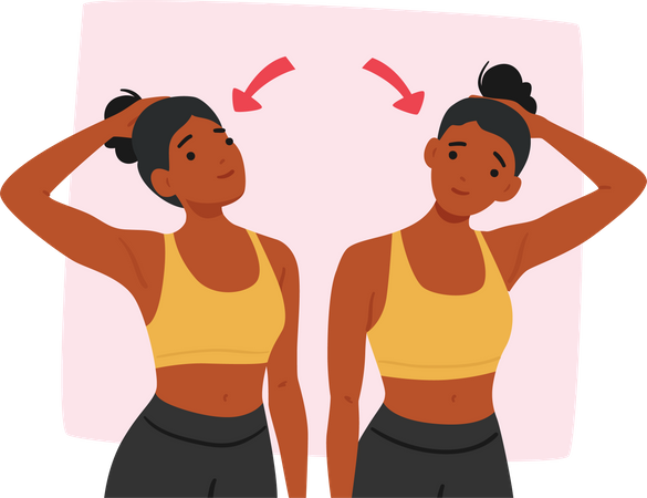 Woman Doing Neck Exercises  Illustration