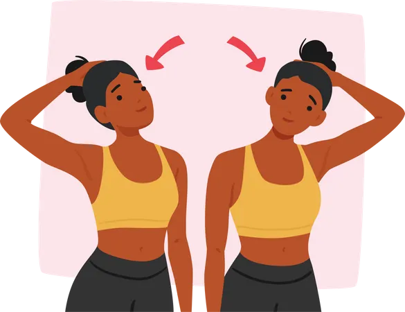 Woman Doing Neck Exercises  Illustration