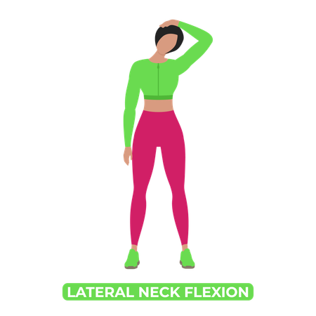 Woman Doing Neck Stretch  Illustration