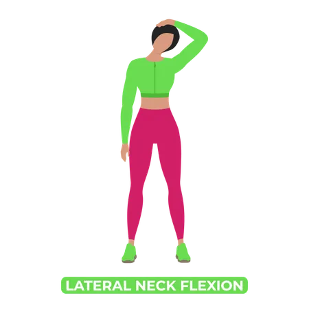 Woman Doing Neck Stretch  Illustration