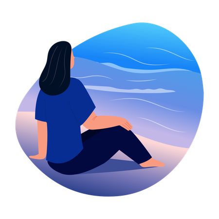 Woman doing ocean gaze  Illustration