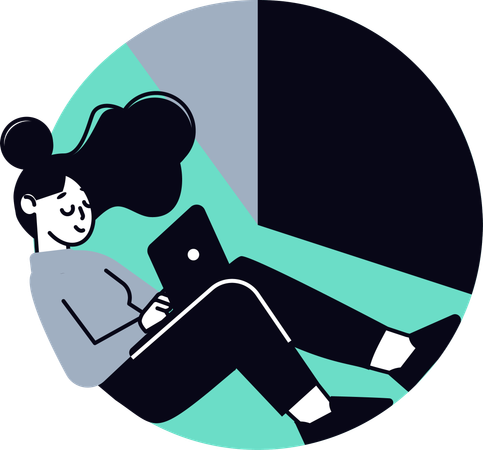 Woman doing online analysis  Illustration