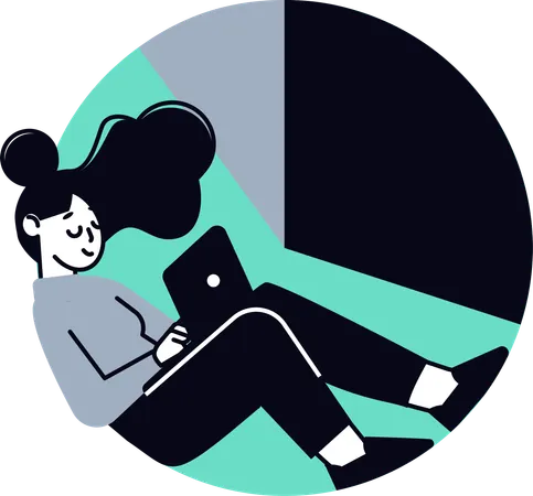 Woman doing online analysis  Illustration