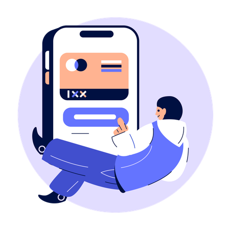 Woman doing online Card Activation  Illustration
